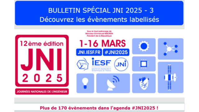 Agenda des JNI de mars 